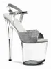 Sandaler 20 cm sexig s fetischklänning Hög klackar Sier Flash Powder Elegant 8inch Strip Pole Dance Bride Full Platform Peep Toe Sandal Dre Fetih Heel Flah 578 D D565 565