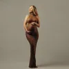 Sexy Shiny Drill Photography Props BodySuit Robe Robe Déesse Déesse Vêtements Robes de maternité Picture photo