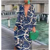 Robes décontractées de base Femmes boho imprimement lâche plage élégant rétro harajuku V-col