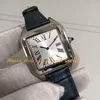 Z papierami pudełkowymi Średniej wielkości zegarek Panie Mężczyźni 38 mm kwarc WSSA0023 Dumont Srebrna tarcza ze stali nierdzewnej niebieskie skórzane paski zegarki męskie męskie zegarki męskie