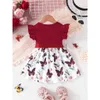 Sukienki dla dziewczynki sukienki dla dzieci 6-36 miesięcy bawełniane rękawy śliczne motyl kwiat Summer Princess Sukienka nowonarodzona dziecięcy sukienka wx wx