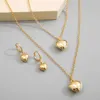 Conjuntos de joyas de boda Exquisitos Pendientes en forma de corazón Collar Pulseras para mujeres Fashion Simple Romantic Colsanted Gold Gold 2023 Nuevos regalos de moda