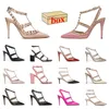 Platform Leather High Heels Rivet Pointed Sandals Famous Designer Women Slingback Manual Customized Slides Luxury Lady Sexy Wedges Heel Pumps Silver Pink Slippers