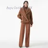 Kurtki damskie Wool Blend Coats Designer Trench Płaszcz 2024 Nowy wiosenny jesień Środkowy Modka Koreańskie ubrania zimowe z paskiem 7KV3