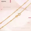 VOJEFEN Necklaces Chains For Women 18K Gold Jewelry Luxury Quality Bead Choker K Long Tennis Necklace Real With Certificate 240511