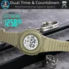 Montre-bracelets Skmei Dual Zone Fidoral Digital Sport's Watch Silicone Slicone 5 ATM AMPROPHER Back Light Light's Men's LED Wristwatch Countdown Alarm