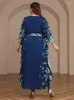 Ethnische Kleidung Dubai Blumendruck Abaya Muslim Frauen loser Maxi Kleid Arabische Robe Türkei Kaftan Eid Djellaba Islamische Jalabiya -Kleid Plus