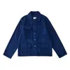 Herrenjacken Corduroy Jacket Indigo Regualr Fit Multi-Pockets Stylish Workwear Vintage männliche Kleidung
