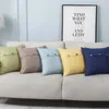 Kissen Solid -Leinenabdeckung für Sofa Couch Knopf -Wurfabdeckungen Koffer Wohnzimmer Das Schlafzimmer Home Decor Square 45x45