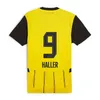 Fans de maillot de football Joueur Haller Reus 24 25 DORTMUND 2024 2025 CHEMPS FOOTBALL BELLINGHAM Men Kids Reyna Brandt Schlotterbeck Adeyemi Moukoko All Black Special