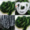 Fleurs décoratives 200 cm de décoration de Noël colorée Barre de barre de ruban Garland Arbre Ornements Blanc Blanc Dark Green Cane Tinsel Party Supplies