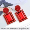Dangle Chandelier Womens Red Pendant Earrings 2024 Trend Luxury Design Flower Cross Geometric Earring Accessories Crystal Jewelry d240516