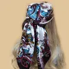 Bandanas Durag 90 * 90CM Shl Summer Sunscreen Square Headband Womens Silk Scarf Fashion High Grade Kerchief New Printing Bandage Popular Silencer J240516