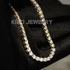 Bracelet de 3 mm personnalisé Diamant diamant 10k Gold Iced Out Collier Femmes Hip Hop Bijoux de tennis Chaîne Diamond Chain de diamant