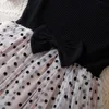 Polka noktalı Prenses Çocuk Giysileri Kızlar Ruffles kolları gündelik tutu kız parti yazlık elbise 2-6y l2405