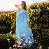 Kant voor baby shower fotoshoot kleding zwangerschap schieten chiffon vrouwen lange jurk zwangerschap maxi jurk