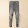 Men's Jeans Designer Brand 2024 Spring/summer New Mid Waist Slightly Elastic Thin Small Straight Leg Pants High Quality White Black Gray Light Color for Men TZ12