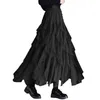 スカート不規則なフリルケーキチュールスカート女性サマースウィートミディハイウエストAラインショートドレス女性エレガントなメッシュレディ
