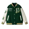 Varsity Baseball Bomber Jacket Mannen losse unisex jackets college jassen fleece uniform trendy dames streetwear 240513