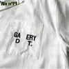 Gallers depts Stadium Uniform Parker mbroidered letters vintage distressed workwear open white loose shirt
