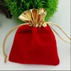 Bolsas de trineo de terciopelo bolsas laterales de oro bolsas de regalo bolsas de regalo de joyas de joyas de joyas favoritas
