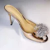 women Ladies 2024 Genuine real leather syiletto high heels summer sandals bead 3D flower Flip-flops slipper slip-on wedding dress party shoes diamond 34-43 3 8ac2