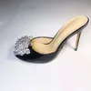 women Ladies 2024 Genuine real leather syiletto high heels summer sandals bead 3D flower Flip-flops slipper slip-on wedding dress party shoes diamond 34-43 3 a306 a06