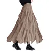 スカート不規則なフリルケーキチュールスカート女性サマースウィートミディハイウエストAラインショートドレス女性エレガントなメッシュレディ