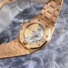 Oaeipo Watch Luxury Designer 15451or Originele diamant 18k Rose Gold Materiaal Witte plaat Goud Gouden Gold Belt Dames horloge 37 mm enkele horloge