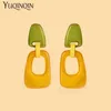 Stud New Korean Acrylic Long Pendant Womens Earrings Trend Jewelry Large Geometry Resin Dropped Earrings Retro Brinkos Girls Earrings J240513