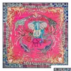 Écharré Designer Scarf Pobing Luxury Marque 100% Twill Silk Mticolor Horse Square Design Imprimez Kerchief Woman Neck Shawl Wraps Echarpe Otey3