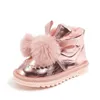 Kids Snow Boots for Girls Plush Warm Cotton Shoes Casual Nonslip Ankle Pink Princess Children Bota Infantil Menina 240516
