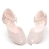 First Walkers Girls Girls High Heel Buty dla dzieci Pearl Teen Crystal Party Princess Child Sandals Sandals Sandals Obuwie 230308 Drop Deliv Dhj9z