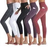 Lega Lega Fast and Free Women's Sports High Taist Collons Yoga Pantalons Multi Pocket Night Running and Cycling Fitness Gym Leggings