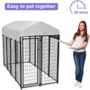 Dog Apparel 8 X 4 6 Ft Kennel Outdoor Pen Playpen House Heavy Duty Crate Metal Galvanized Welded Pet Animal Camping Cage Fence