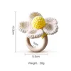 Other Toys 1 crochet flower wooden ring teeth Rodent gym mobile rattlesnake baby education toy gift
