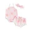 Clothing Sets Toddler Baby Girl Swimsuit Ruffles 3 Piece Bathing Suit Sleeve Bikini Swimsuits Beachwear Summer Suits