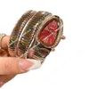 Dimensione 32 mm dell'orologio Ladies adotta la fascia diamanta di movimento a doppia tipo di serpente