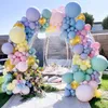 Balon de macaron bleu blanc rose kit arc arche de mariage