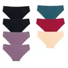 Women's Panties 7 Pieces Silk Solid Seamless Female Underwear Elasticity Breathable Briefs For Ladies Japanese Sexy Lingerie