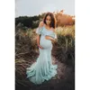 2024 Rok in korte mouw jurk zwangerschapsjurken voor fotoshoot zwangerschapskleding kant zwangere vrouwen staart