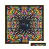 Écharré Designer Scarf Pobing Luxury Marque 100% Twill Silk Mticolor Horse Square Design Imprimez Kerchief Woman Neck Shawl Wraps Echarpe Otey3