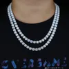 Nieuwe hiphop ijskoud bling kubieke zirconia 5mm tennisketen ketting goud zilveren kleur 5a cz choker mode mannen dames juwelen