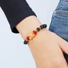 Charm Bracelets Kpop Luxury Crystal Stone Dragon Pendant Bracelet For Women Men Chinese Year Zodiac Beads Unisex Wrist Jewerly