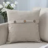 Kissen Solid -Leinenabdeckung für Sofa Couch Knopf -Wurfabdeckungen Koffer Wohnzimmer Das Schlafzimmer Home Decor Square 45x45