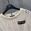 Tricot de tricots pour femmes MM Home 24SS New Hollow Treetted Courte à manches