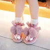 Kids Snow Boots for Girls Plush Warm Cotton Shoes Casual Nonslip Ankle Pink Princess Children Bota Infantil Menina 240516