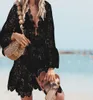 2020 صيف جديد نساء بيكيني تستر على الدانتيل الزهري جوفاء الكروشيه التستر على التغطية بدلة الاستحمام لباس بيتش تونك فستان الشاطئ 9770670