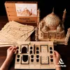 Educação requintada 3D Educação de madeira Toys de madeira Royal Castle Taj Mahal Diy Bloco Modelo de Modelo Kit Craft Gifts Para adolescentes 240516