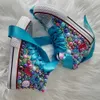 Handmade S Bling Girls Kids en Mother Candy Canvas Shoes Pearls Sneakers For Girl Birthday Party Wedding 240516